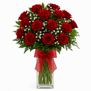 Arranjo 12 Rosas Colombianas no Vaso - Vida
