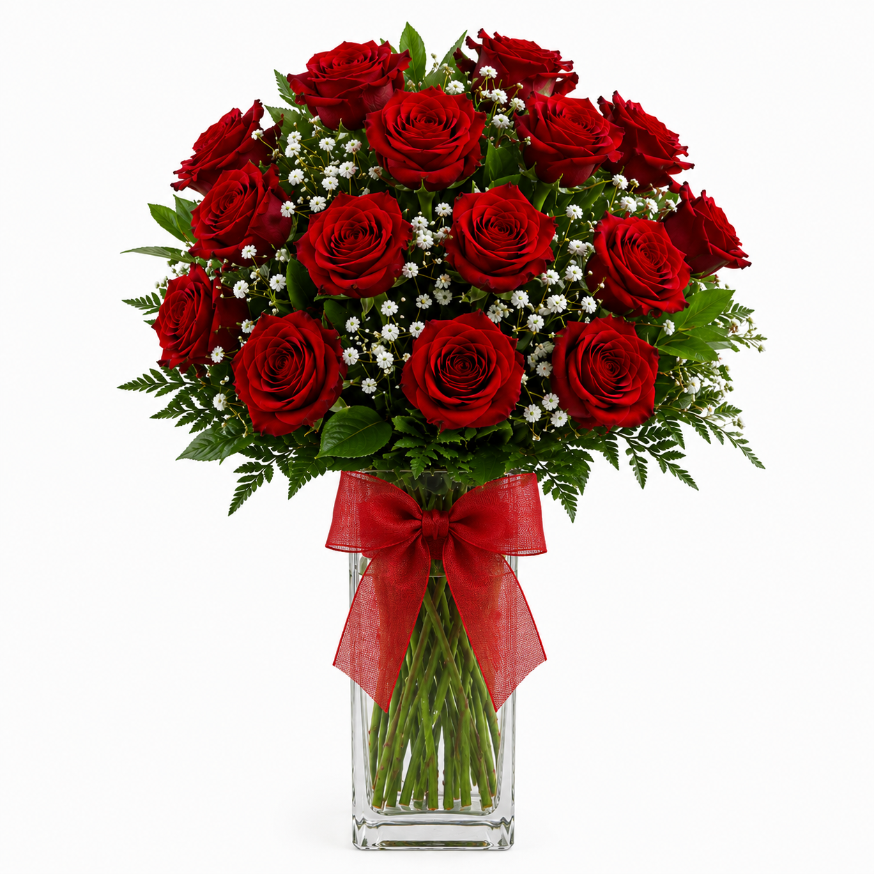 Arranjo 12 Rosas Colombianas no Vaso - Vida