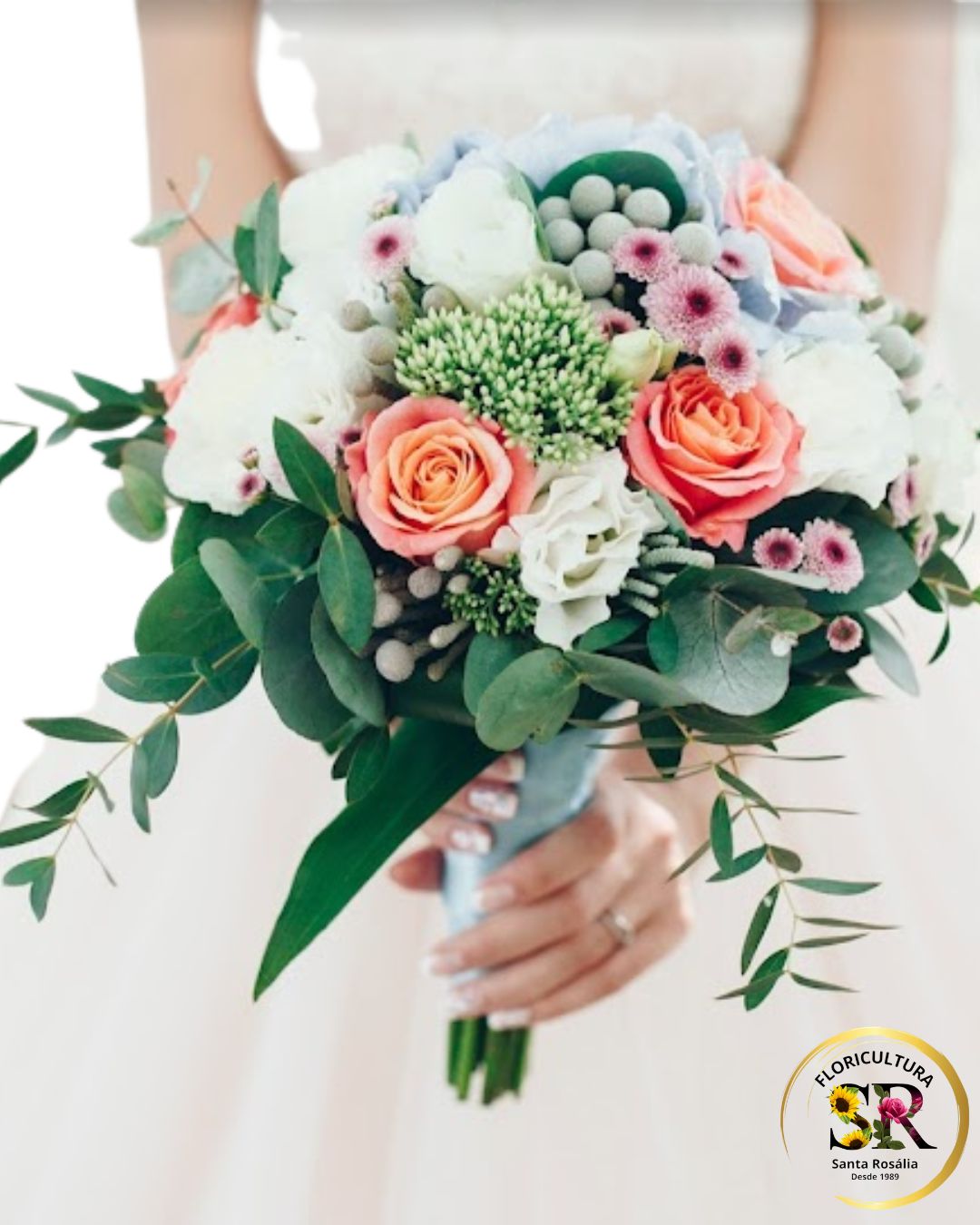đđż BuquĂȘ de Noiva â Rosas, Flores do Campo e Lisianthus đżđ