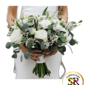💐🌿 Buquê de Noiva – Rosas e Eucalipto 🌿💐