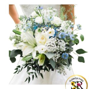 💐🌿 Buquê de Noiva – Lírios, Rosas e Lisianthus 🌿💐