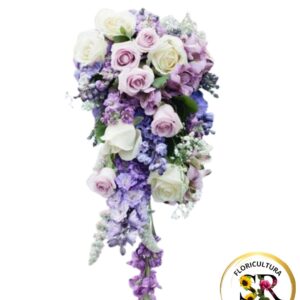 💐💜 Buquê de Noiva – Rosas e Lavanda 💜💐