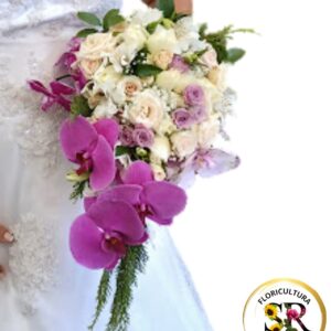 💐🌸 Buquê de Noiva – Lisianthus e Orquídeas 🌸💐