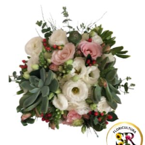 🌿💐 Buquê de Noiva – Boca-de-Leão, Eucalipto, lisianthus e Suculenta 💐🌿