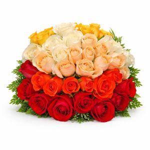 Buquê Degrade de 44 Rosas - Luxo