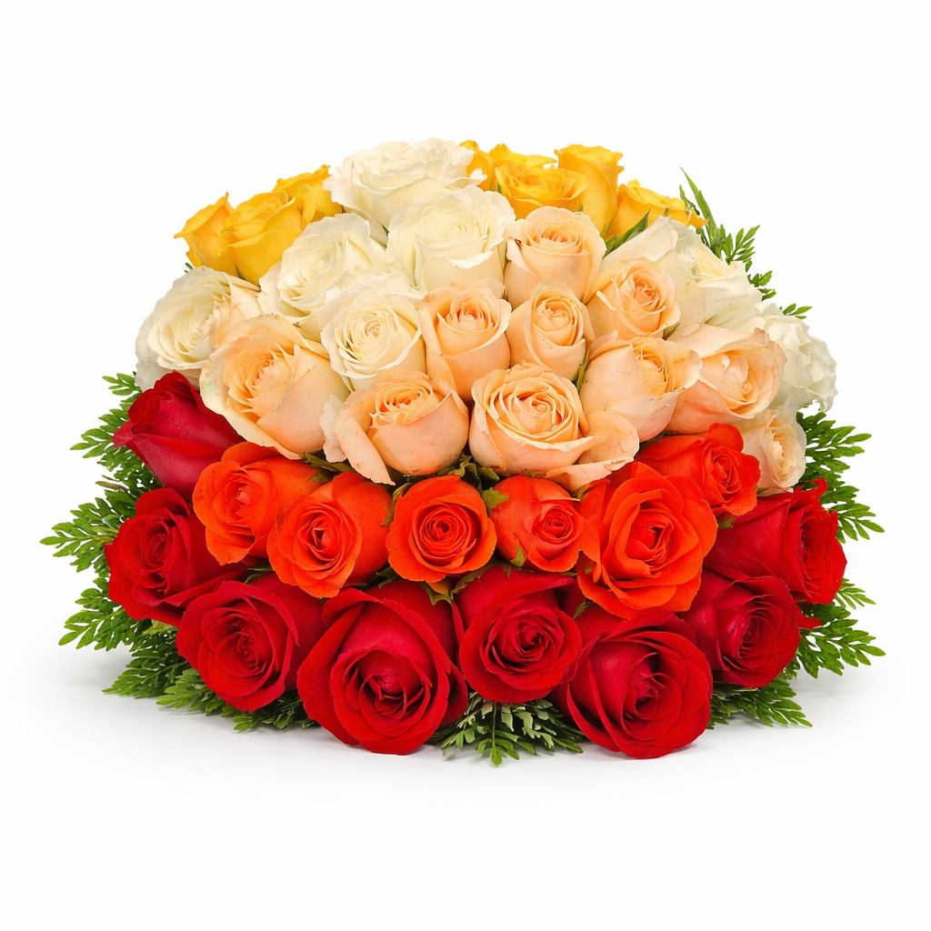 Buquê Degrade de 44 Rosas - Luxo