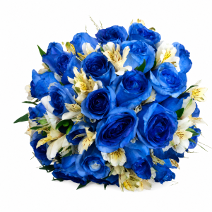 💙 Buquê de Noiva – Rosas Azuis e Astromélias 💙