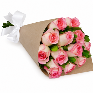 Buquê de 12 Rosas Cor-de-Rosa – Ternura e Carinho