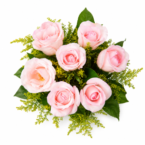 Buquê de 7 Rosas Cor-de-Rosa – Amor e Carinho