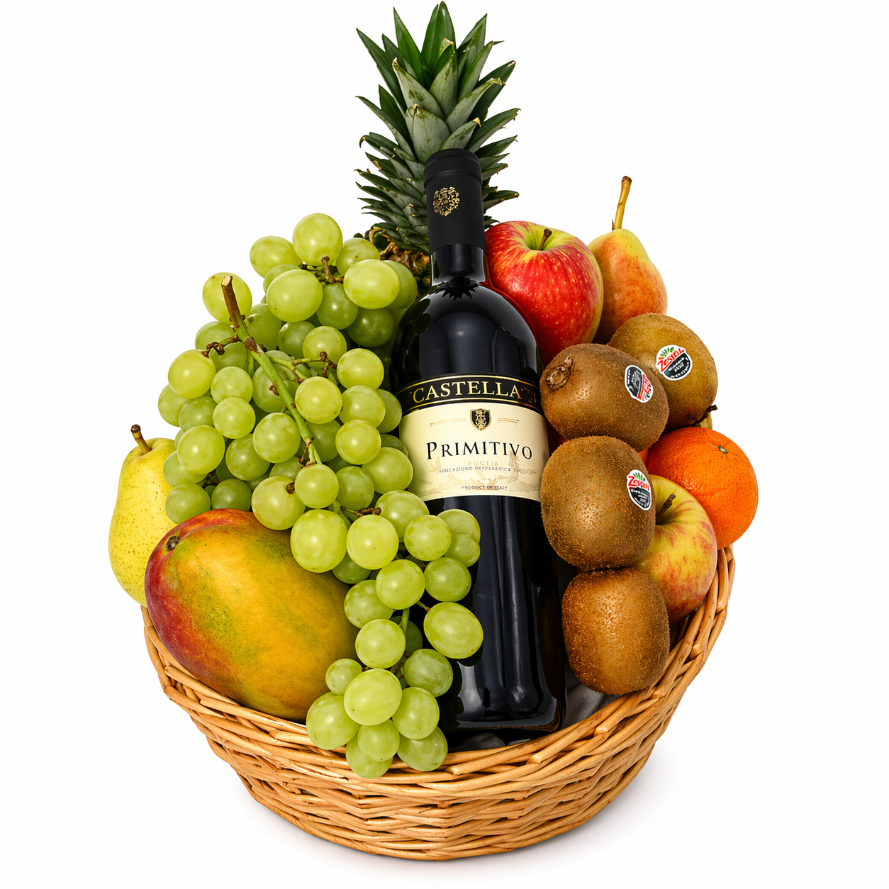 Cesta de Frutas e Vinho - Deliciosa Sensação