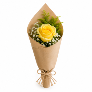 Arranjo de 1 Rosa Amarela – Pequeno Gestos, Grandes Emoções