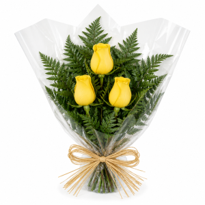 Buquê de 3 Rosas Amarelas – Pequenos Gestos, Grandes Emoções