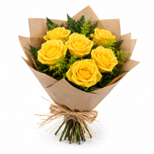 Buquê de 6 Rosas Amarelas – Pequenos Gestos, Grandes Emoções