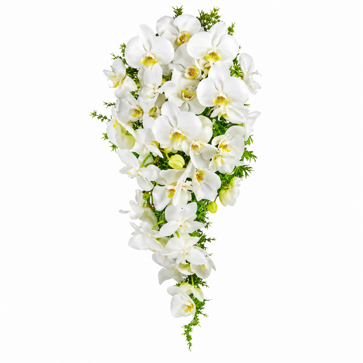 Buquê de Noivas Cascata de Orquídeas Phalaenopsis
