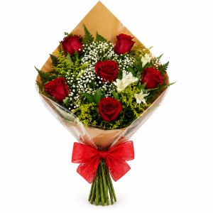 Buquê de 06 Rosas Nacionais - Singela delicadeza!