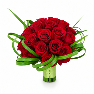 Buquê de Noivas Redondo com Rosas Importadas Vermelhas
