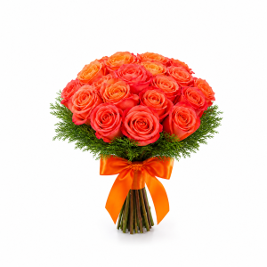 Buquê de Noivas Rosas Nacionais Laranjas