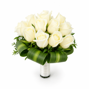 Buquê de Noivas Rosas Brancas