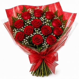 Buquê 12 Rosas Nacionais - O amor é incrível